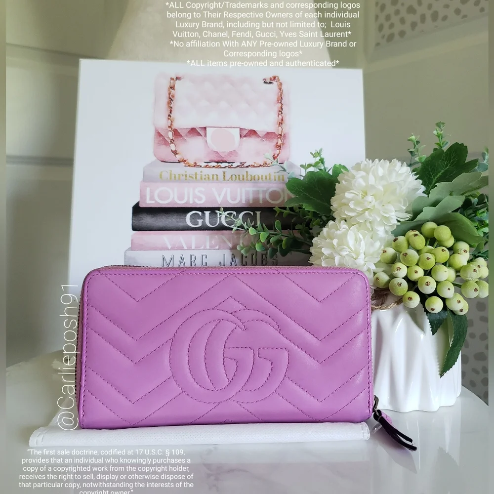 **SOLD** Authentic Pre-owned Gucci Marmont Zip Around Continental Wallet - Picture 2 of 14